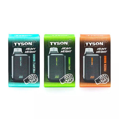 Three Tyson Heavy Weight Vape Flavors